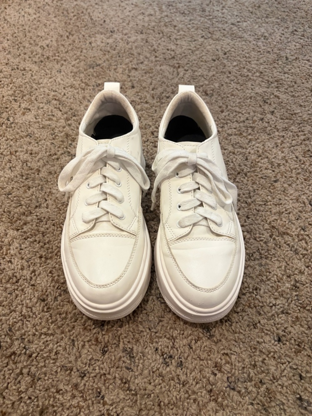 White platform sneakers